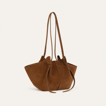 Sacs à bandoulière trapèze pour femmes, style décontracté, couleur unie, en daim torsadé 2