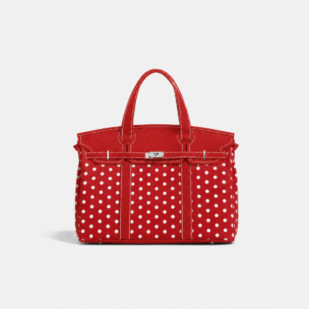 Sacs à main carrés pour femmes en toile, style décontracté, avec quincaillerie métallique, patchwork uni et à pois. 2