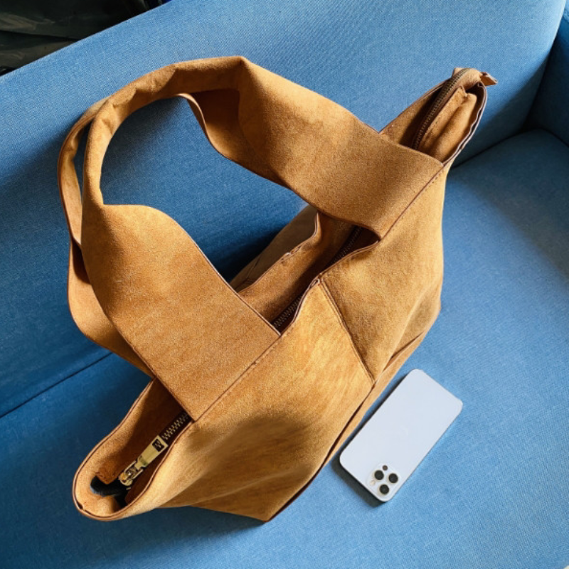 Sacs Cabas À Bandoulière Pour Femmes, Style Patchwork Décontracté, Couleur Unie, En Daim Patchwork. Image5