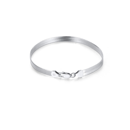 Bracelet en argent sterling 925 plaqué rhodium, collection Simple Series Daily Chain pour femme