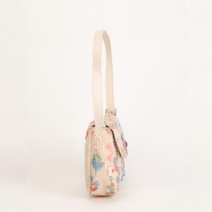 Sacs À Bandoulière Carrés Pour Femmes, Style Décontracté, Brodés De Fleurs Et Tissés En Raphia. h5 Image5