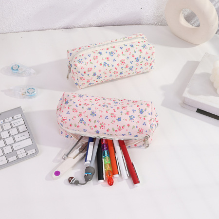 Pochettes à stylos Simple Series en polyester naturel, couleur unie, motif floral et feuille 2
