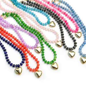Colliers De Perles Pour Femmes, Collection Simple, En Forme De Cœur, Avec Pierres Naturelles h5 Image3