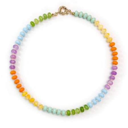 Colliers de perles colorées en pierres naturelles pour femmes 2