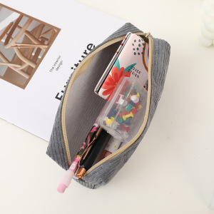 Pochettes À Stylos Simple Series Casual En Velours Côtelé, Motif Animal Uni, Style Océanique h5 Image5