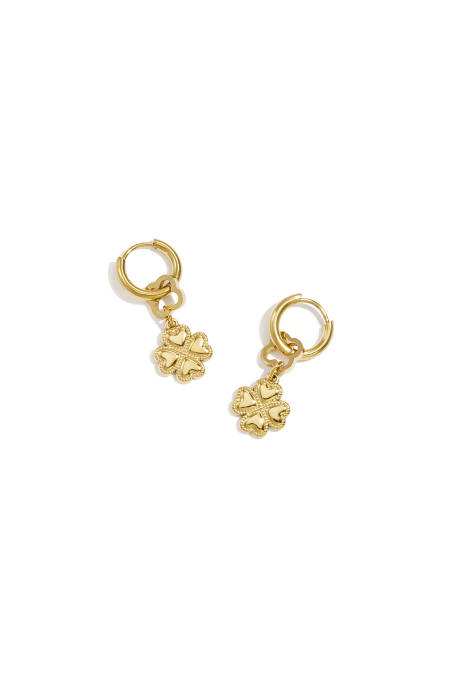 Boucles d'oreilles pendantes en acier inoxydable, motif trèfle, collection Daily Simple, bijoux pour femmes