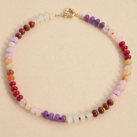 Ensembles de colliers pour femmes en perles colorées et pierres naturelles