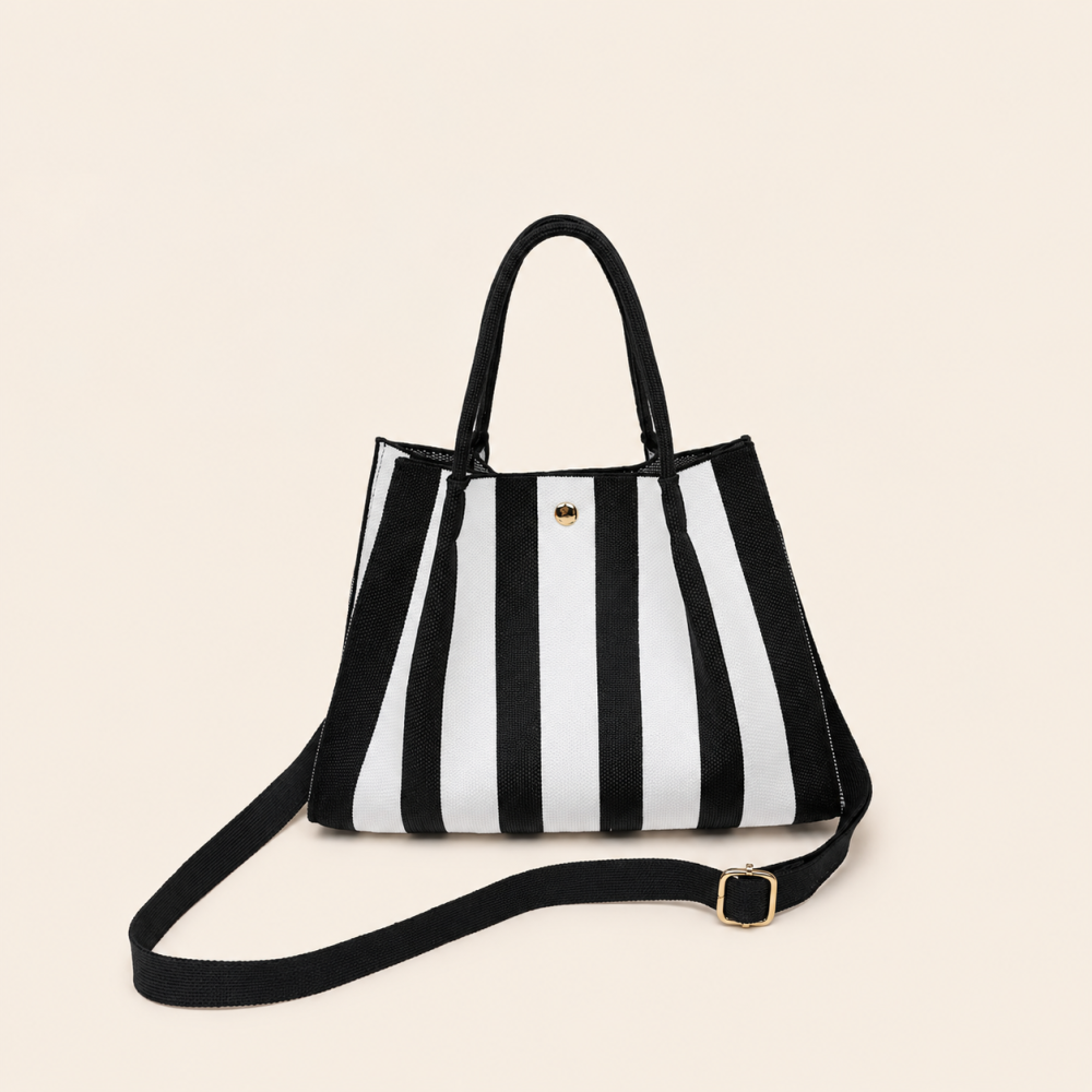 Sacs À Main Carrés Pour Femmes, Style Décontracté, Rayures Tissées, Couleurs Mélangées, En Polyester Tissé 