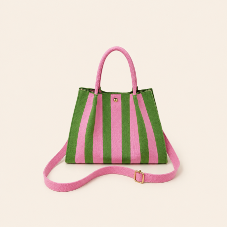 Sacs à main carrés pour femmes, style décontracté, rayures tissées, couleurs mélangées, en polyester tissé