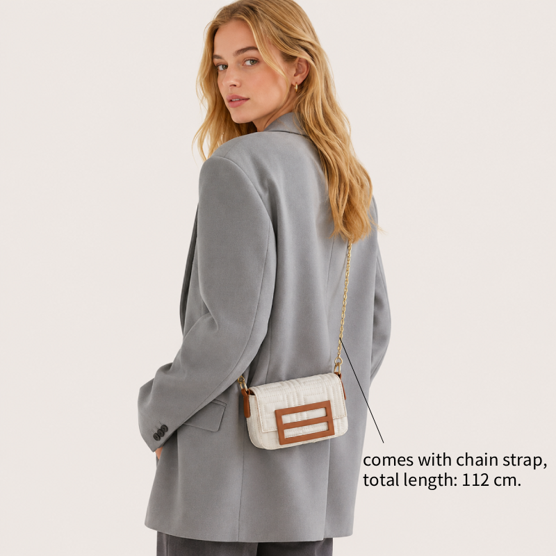 Sacs À Bandoulière Carrés Pour Femmes, Style Décontracté, En Tissu Tissé Uni Et Multicolore À Motifs Géométriques. h5Image5