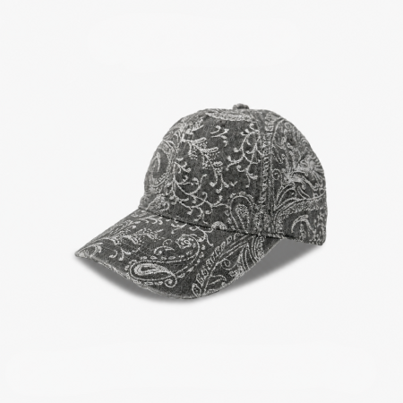 Casquette de baseball rétro ethnique en coton à motif cachemire uni