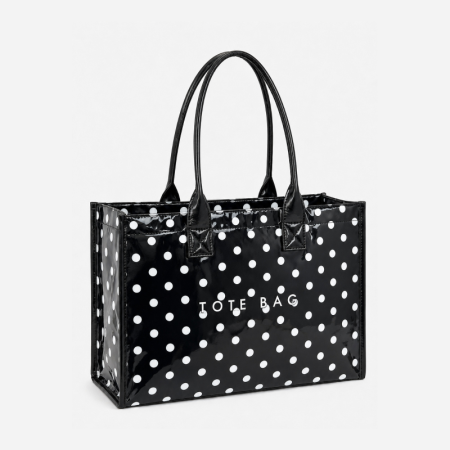 Sacs cabas femme en PVC style parisien chic / transparents, imprimés lettres, unis ou à pois