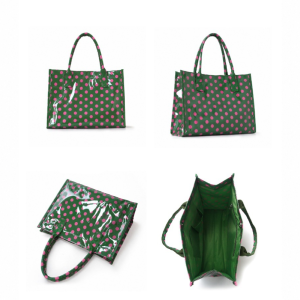 Sac Cabas Femme En Pvc Imprimé À Pois Unis, Style Décontracté h5 Image3