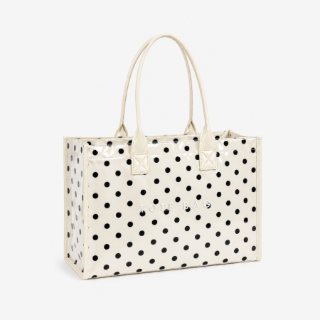 Sacs cabas femme en PVC style parisien chic / transparents, imprimés lettres, unis ou à pois 2