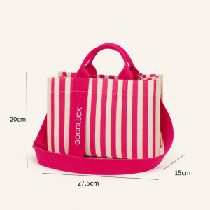 Sacs Bandoulière Carrés En Toile Pour Femmes, Style Décontracté, Brodés De Fleurs, Lettres, Rayures, Carreaux, Feuilles Et Plantes h5 Image5