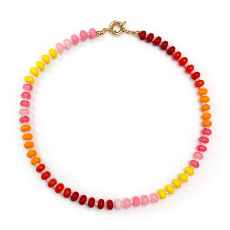 Colliers de perles colorées en pierres naturelles pour femmes