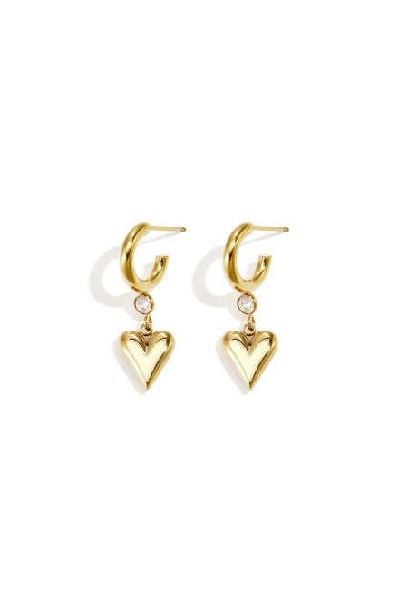 Boucles d'oreilles pendantes en acier inoxydable en forme de cœur, collection Daily Simple, bijoux pour femmes