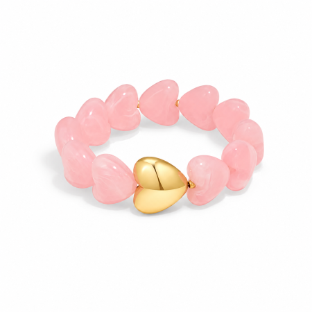 Bracelets en résine à perles en forme de cœur, collection romantique 2