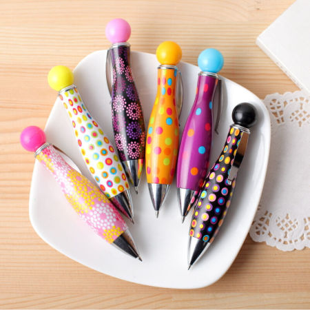 Stylos à bille Simple Series Casual Flower Polka Colors Mixte