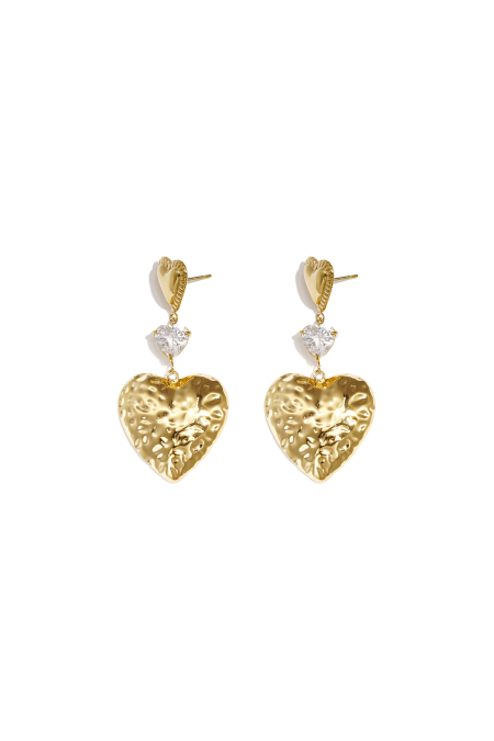 Boucles d'oreilles pendantes en acier inoxydable en forme de cœur, collection Daily Simple, bijoux pour femmes