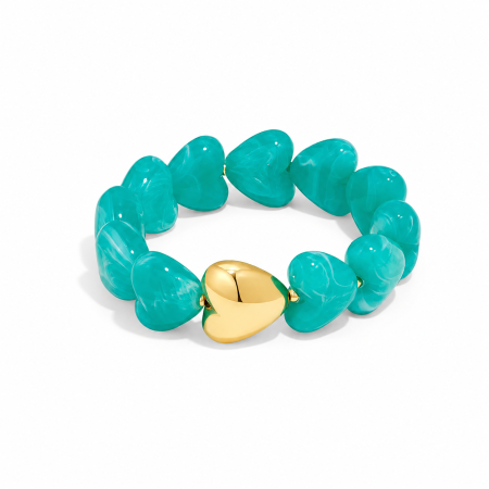Bracelets en résine à perles en forme de cœur, collection romantique