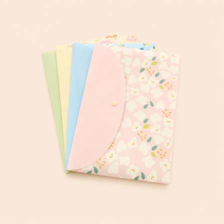 Pochettes à documents Simple Series Sweet PP à motif floral et feuille