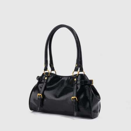 Sacs à main bowling pour femmes, style streetwear, en PU uni, avec quincaillerie métallique 2