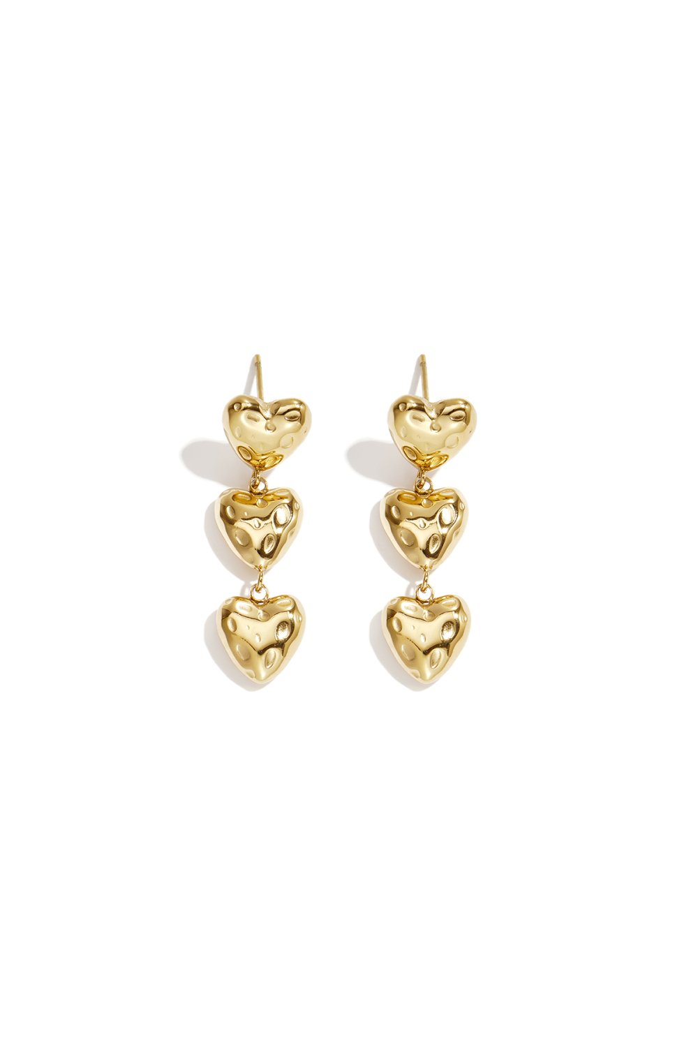 Boucles D'Oreilles Pendantes En Acier Inoxydable En Forme De Cœur, Collection Simple Daily Simple, Bijoux Pour Femmes 