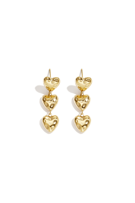 Boucles d'oreilles pendantes en acier inoxydable en forme de cœur, collection Simple Daily Simple, bijoux pour femmes