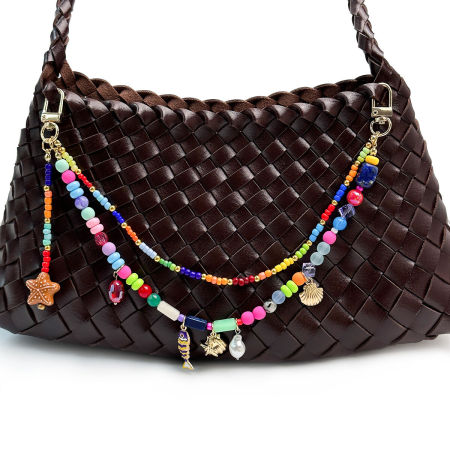 Collection luxueuse de perles de style océanique pour les vacances, couleurs assorties, coquillages, étoiles de mer, breloques de sac en métal 2