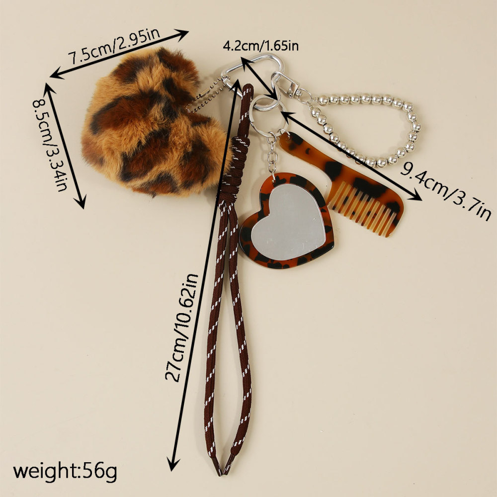 Chaîne À Pendentifs En Pu De Qualité Supérieure, Style Rétro, Avec Cœur Torsadé Et Imprimé Léopard. Image3
