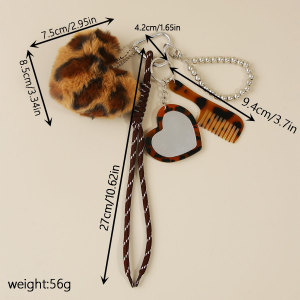 Chaîne À Pendentifs En Pu De Qualité Supérieure, Style Rétro, Avec Cœur Torsadé Et Imprimé Léopard. h5 Image3
