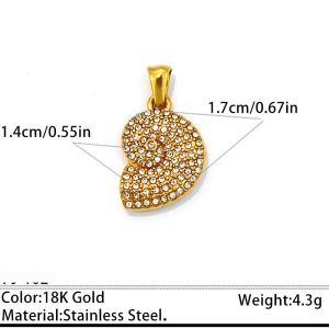 Pendentifs Pour Femmes En Acier Inoxydable Étanche, Couleur Or, Style Océanique, Ornés De Strass h5 