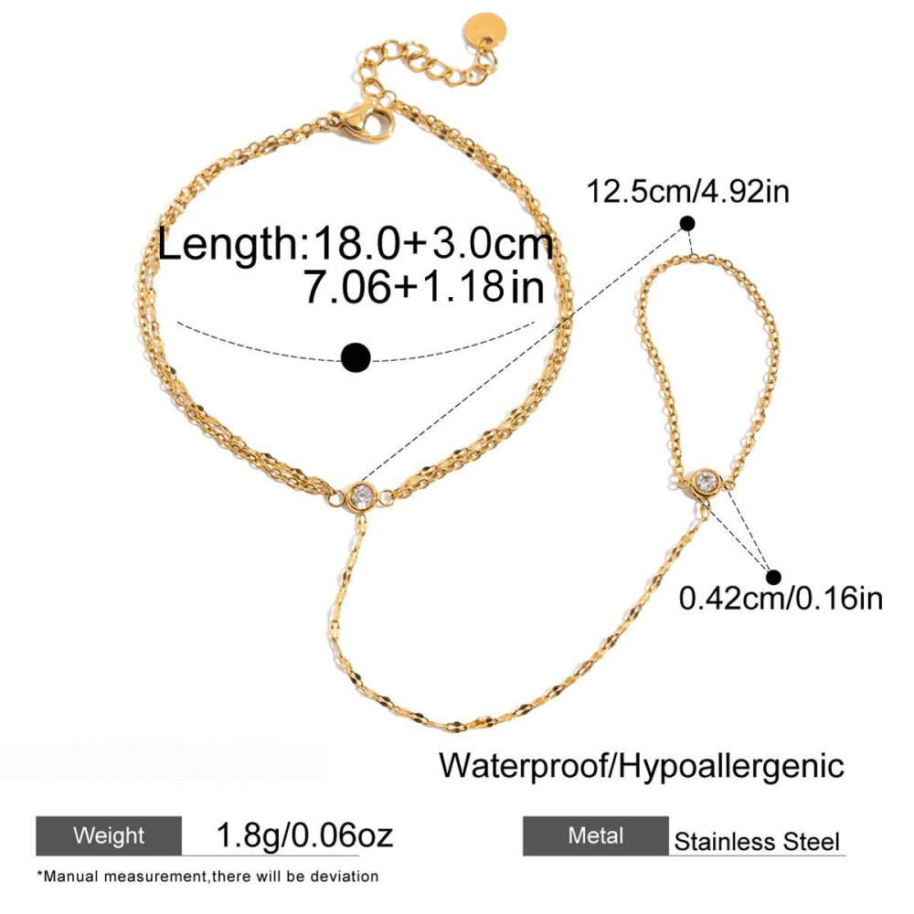 Chaîne Simple En Acier Inoxydable Étanche Avec Zircon Pour Femme