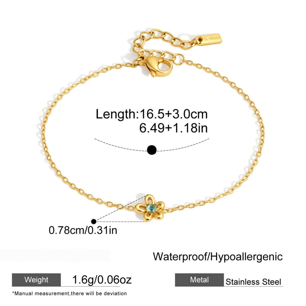 Ensembles De Colliers Pour Femmes En Acier Inoxydable, Imperméables, Couleur Or Et Zircon, Ornés De Fleurs 