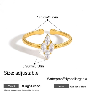 Bagues Pour Femmes En Acier Inoxydable Doré, Ornées De Fleurs Et De Papillons, Avec Zircon Et Pierres Précieuses. h5