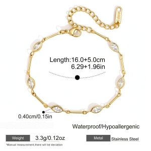 Bracelet Élégant En Acier Inoxydable Doré Avec Zircon Et Lune, Pour Femme. h5 