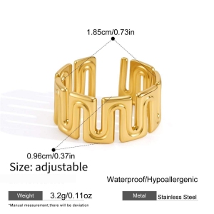 Bagues Tendance Rétro De Forme Irrégulière En Acier Inoxydable Multicolore Étanche h5 