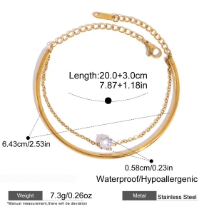 Bracelets À Maillons Simples En Acier Inoxydable Étanche Couleur Or Pour Femmes h5 