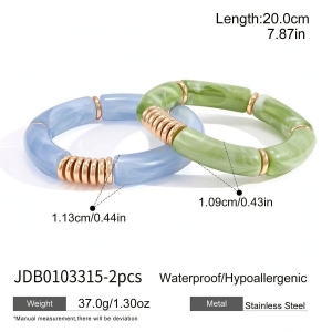 Bracelets Pour Femmes Simple Series Casual Patchwork À Dégradé De Couleurs En Acier Inoxydable Imperméable Couleur Or h5