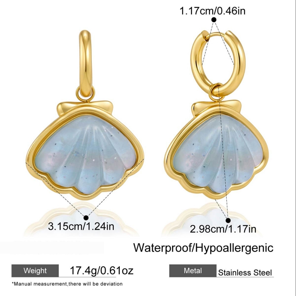 Colliers Pendentifs Pour Femmes, Collection Romantique Sweet Shell, En Acier Inoxydable Étanche, Couleur Or
