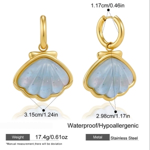 Colliers Pendentifs Pour Femmes, Collection Romantique Sweet Shell, En Acier Inoxydable Étanche, Couleur Or h5