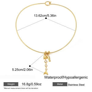 Colliers Pendentifs Pour Femmes, Luxueux Et Mignons, En Acier Inoxydable, Imperméables, Couleur Or, Avec Zircon Et Motif Patchwork De Poissons h5 