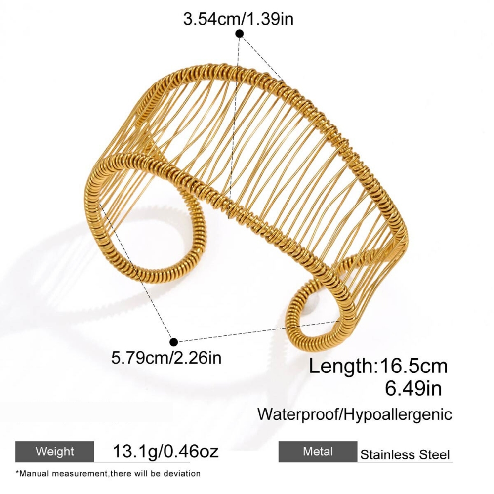 Bracelets Pour Femmes En Acier Inoxydable Doré, Simples Et Élégants, Ajourés Et Étanches. 