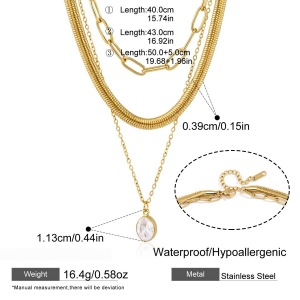 Colliers Superposés Pour Femmes, Simples Et Élégants, En Acier Inoxydable, Étanches, Couleur Or, Avec Zircon Et Chaîne Goutte. h5