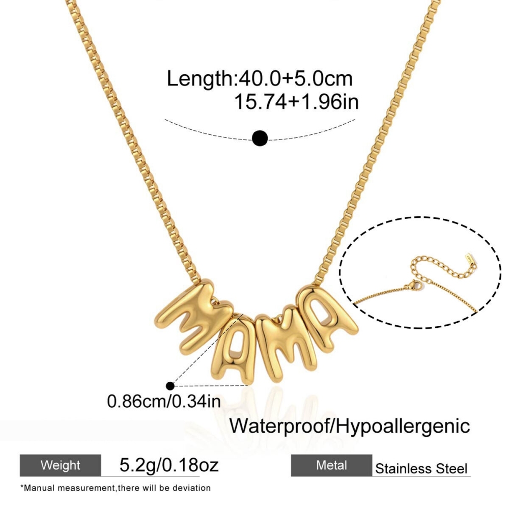 Ensembles De Colliers Pour Femmes En Acier Inoxydable, Imperméables, Couleur Or Et Zircon, Avec Lettres Simples 