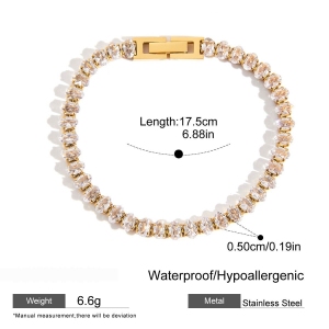 Bracelets De Perles Luxueux Pour Femmes, En Acier Inoxydable, Étanches, Couleur Or Et Zircon. h5 