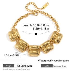 Bracelet Chaîne Punk En Acier Inoxydable Étanche Couleur Or Pour Femme h5 