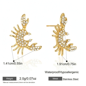 Ensembles De Bijoux Pour Femmes, Collection Romantique, Style Océanique, En Acier Inoxydable, Étanches, Couleur Or, Avec Zircon. h5 