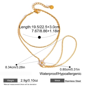 Chaîne De Poignet Élégante En Acier Inoxydable, Étanche, Couleur Or, Avec Zircon. h5